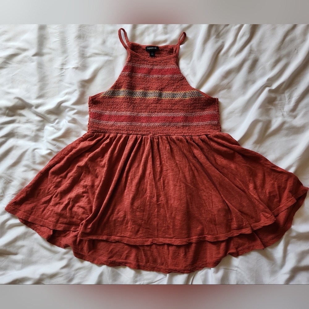 Torrid Super Soft Smocked High Neck Babydoll 